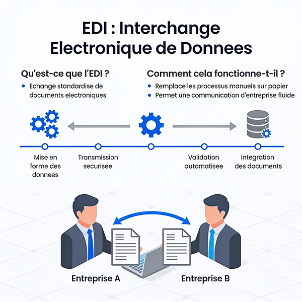 Fonctionnement de l'EDI - schéma des échanges de données informatisés