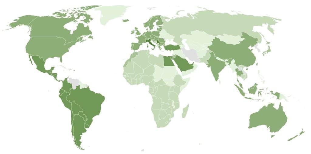 Carte facture électronique monde